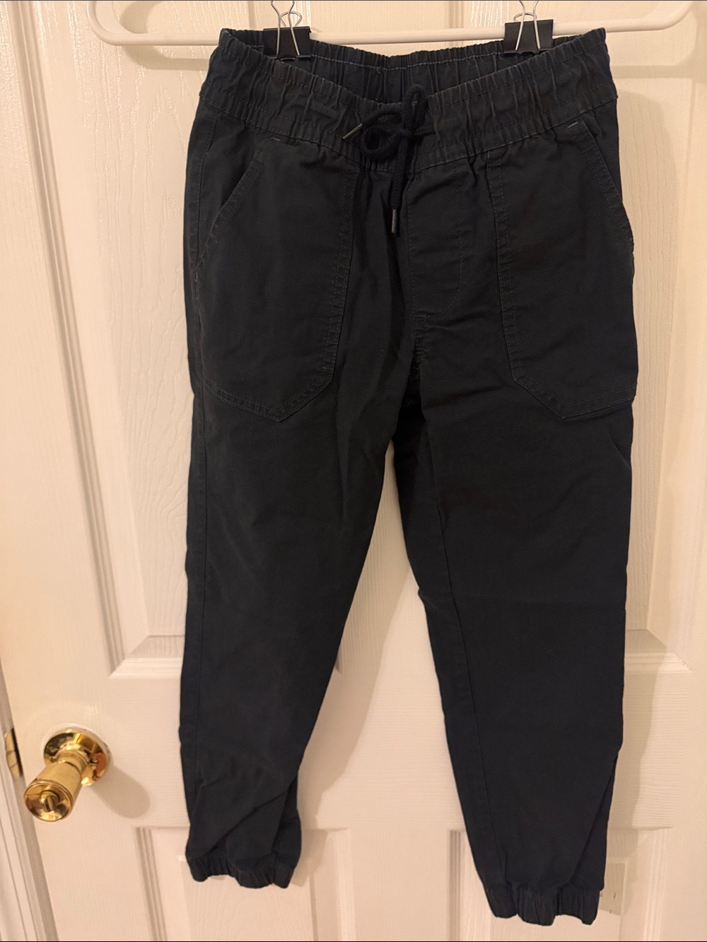 art class Black Elastic Waist Jogger Pants for Kids
